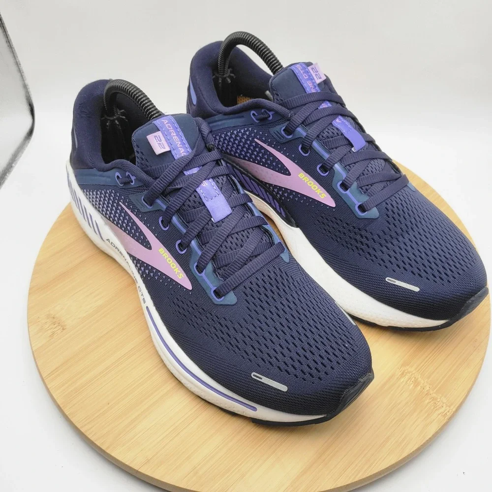 Brooks Adrenaline GTS 22 Womens Navy Purple Running Shoes 1203531B514 Size 10